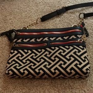 Spartina Beige, Black, and Red Crossbody